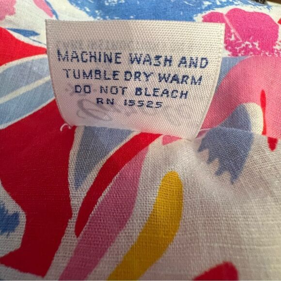 Mrs Roper Party 1960s Tropical Floral Parrot Print Caftan Mumu House Dress Large - Picture 10 of 10